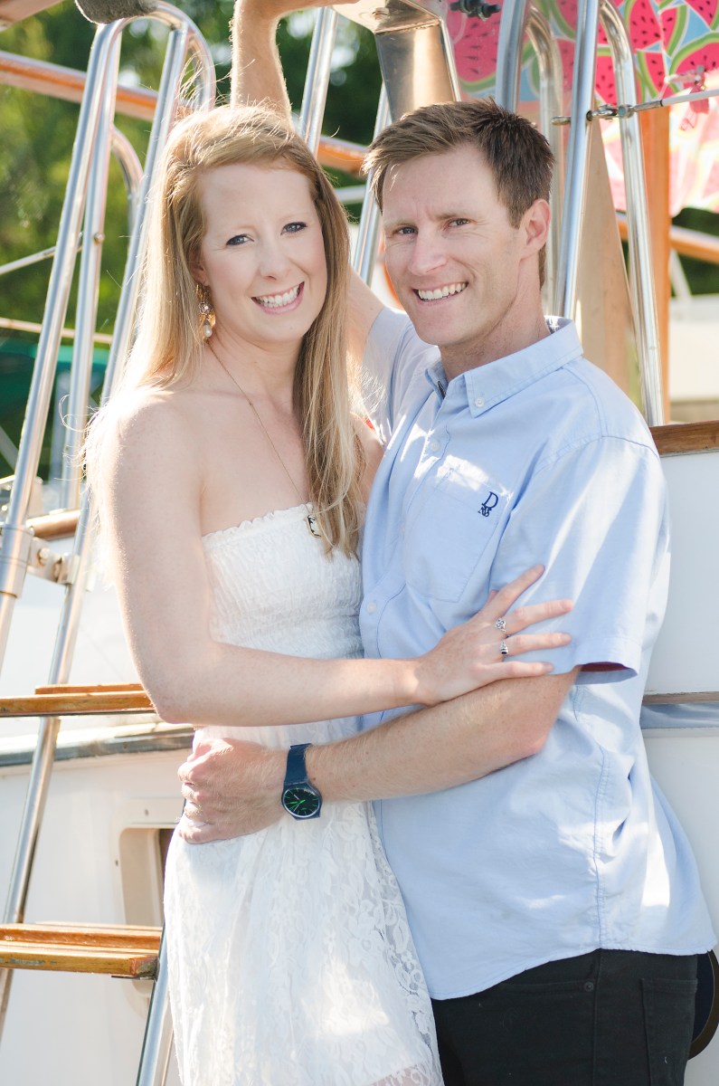 Bri and Ryan on swim step.