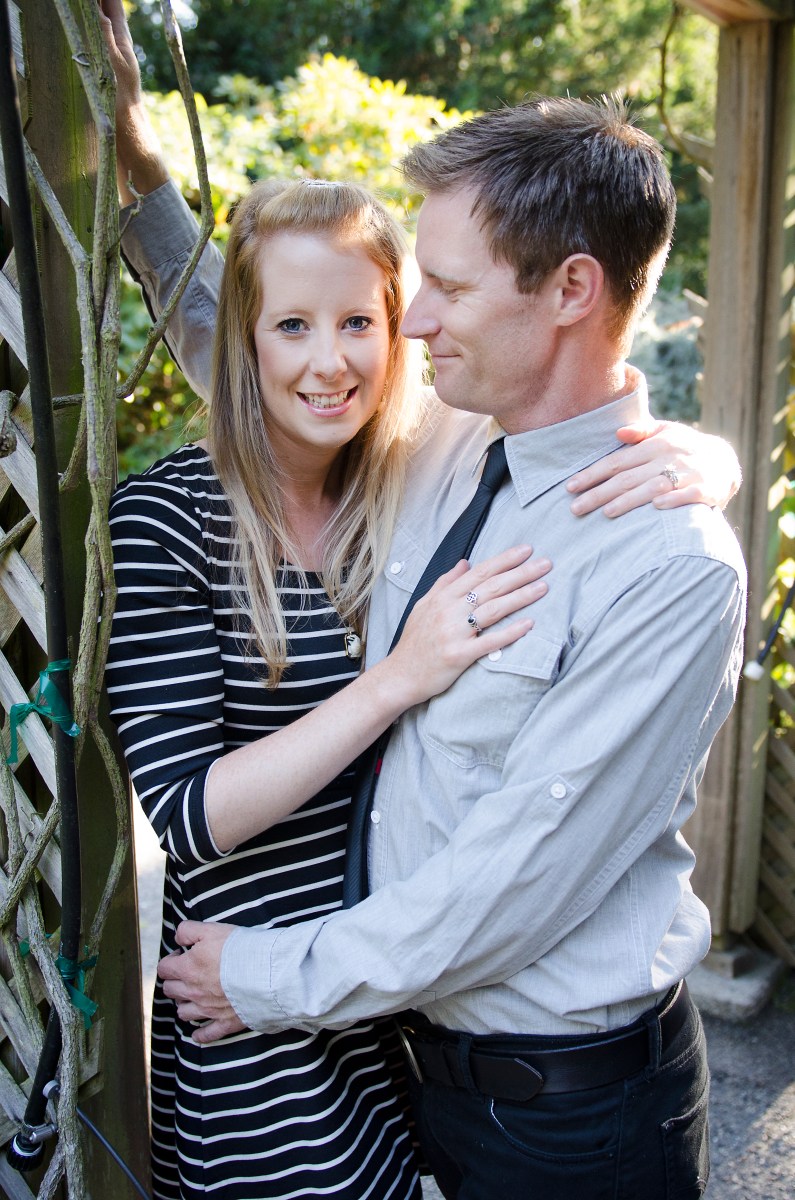 Bri and Ryan by the pergola