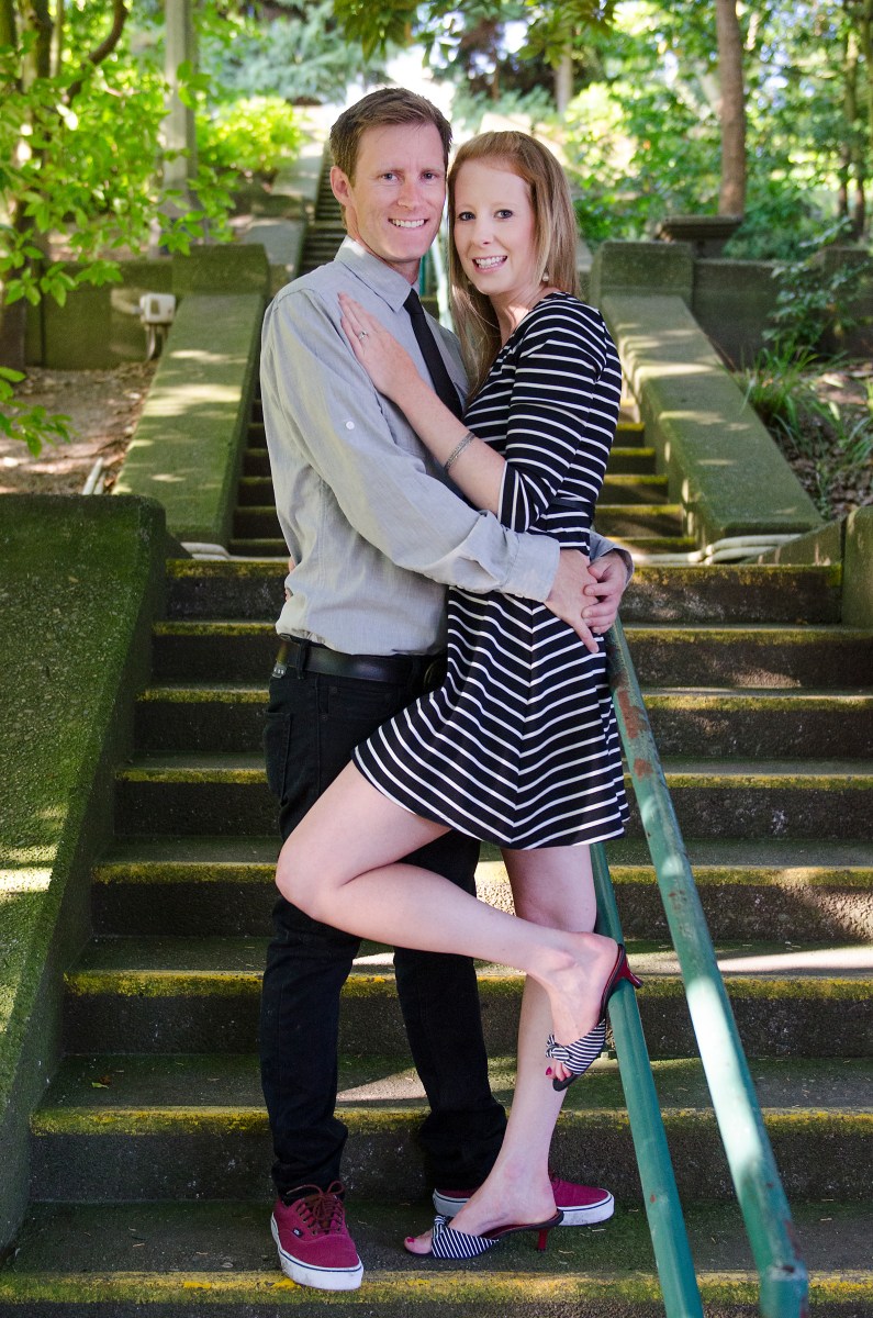 Bri and Ryan on the stairs.