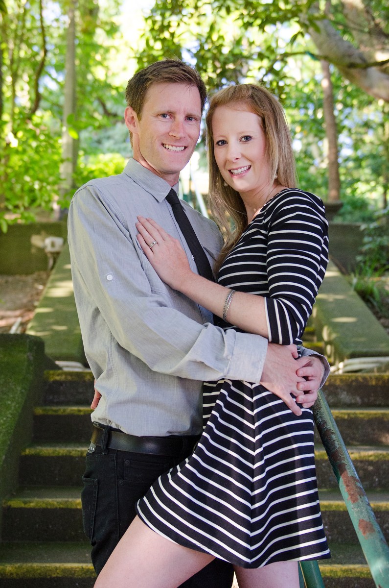 Bri and Ryan zoomed on the stairs