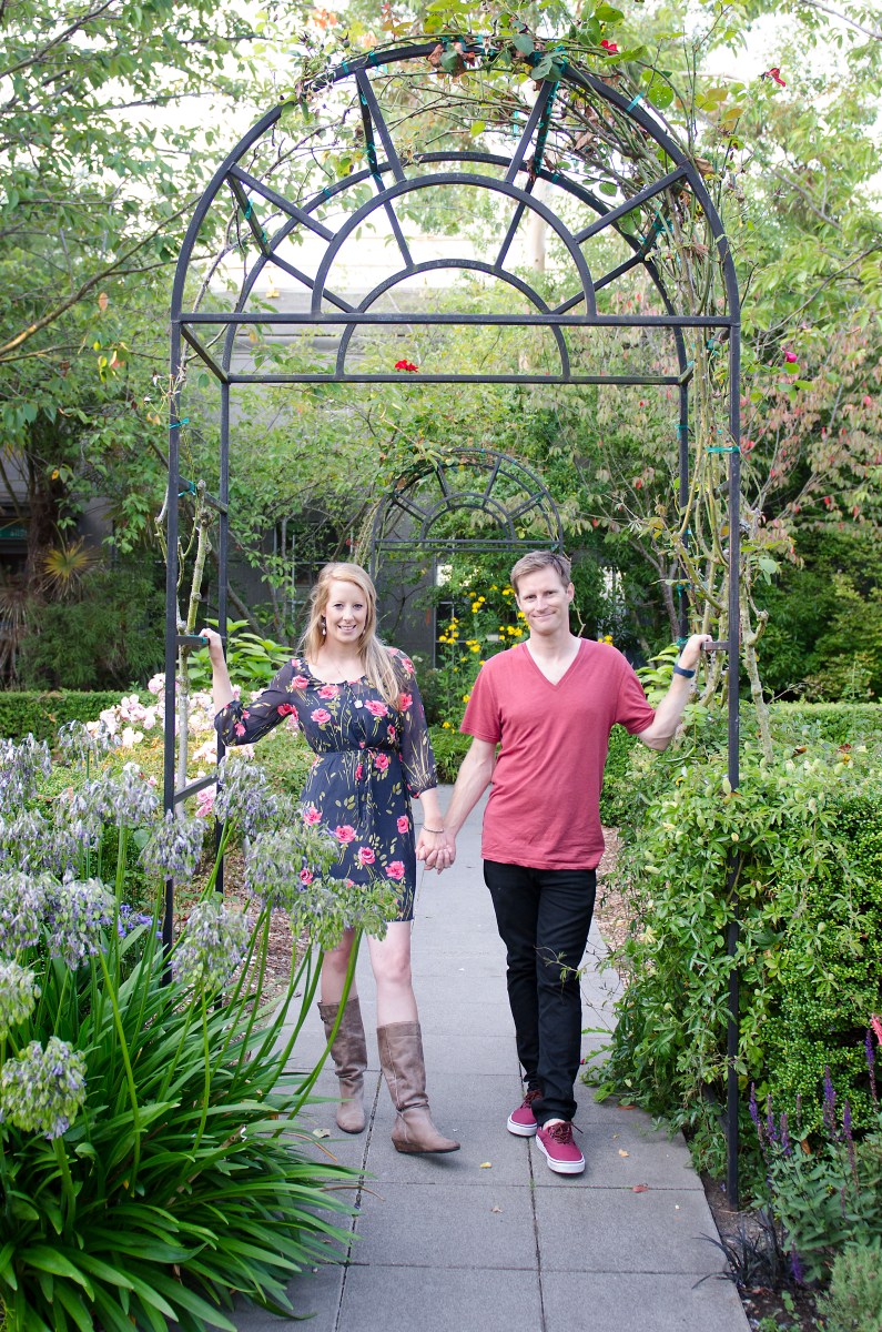 Bri and Ryan standing under an arch